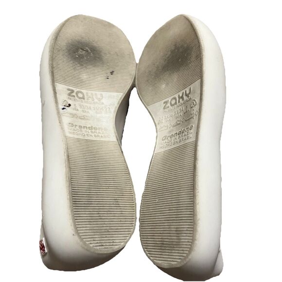 Zaxy Cream Ballerina Flats Metallic Pink Heart Jelly Flats Women's Size 5 - Picture 5 of 15